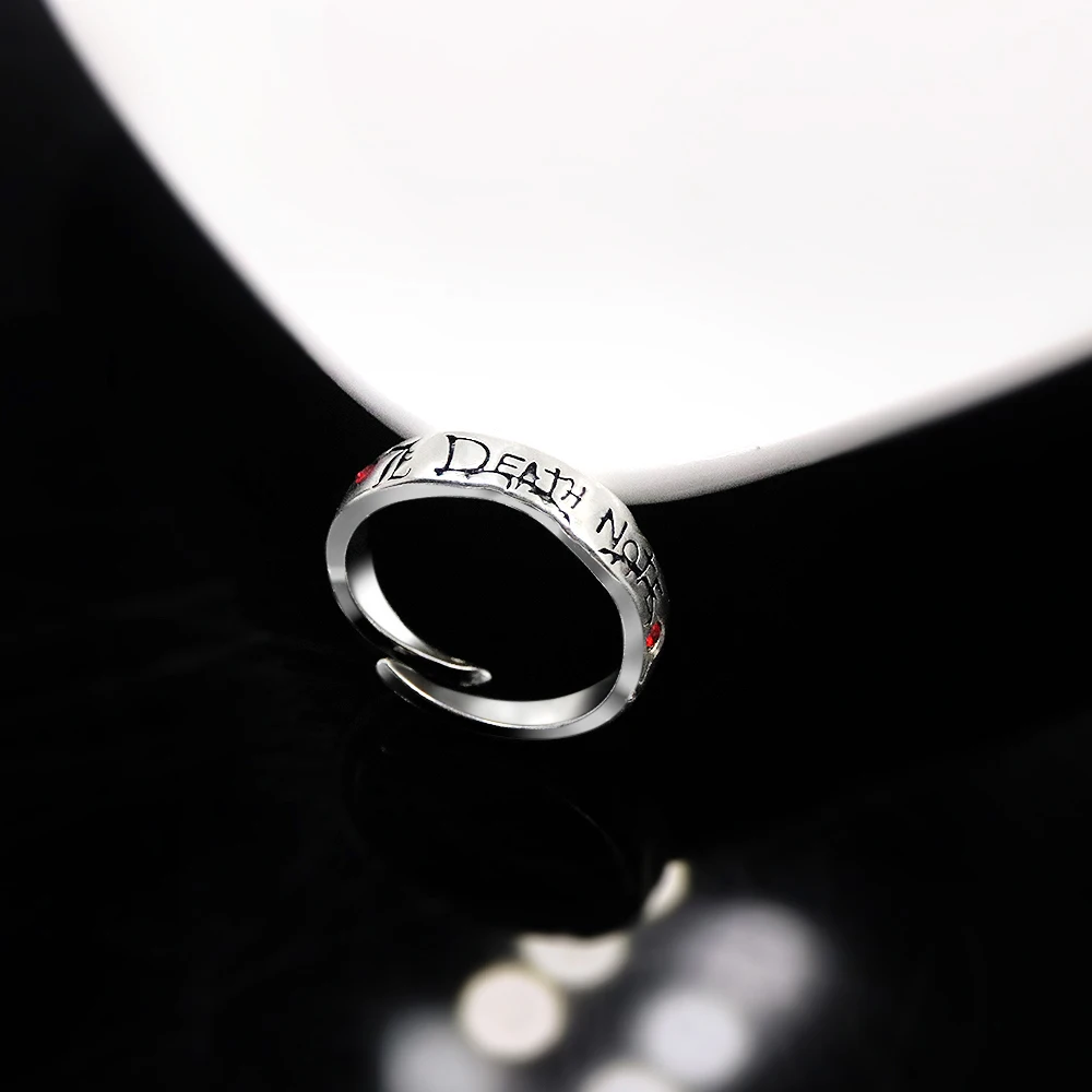 Death Note Anime Ring Yagami Light Alloy Cosplay Prop for Women Men Adjustable Ring Jewelry Gift Accessory