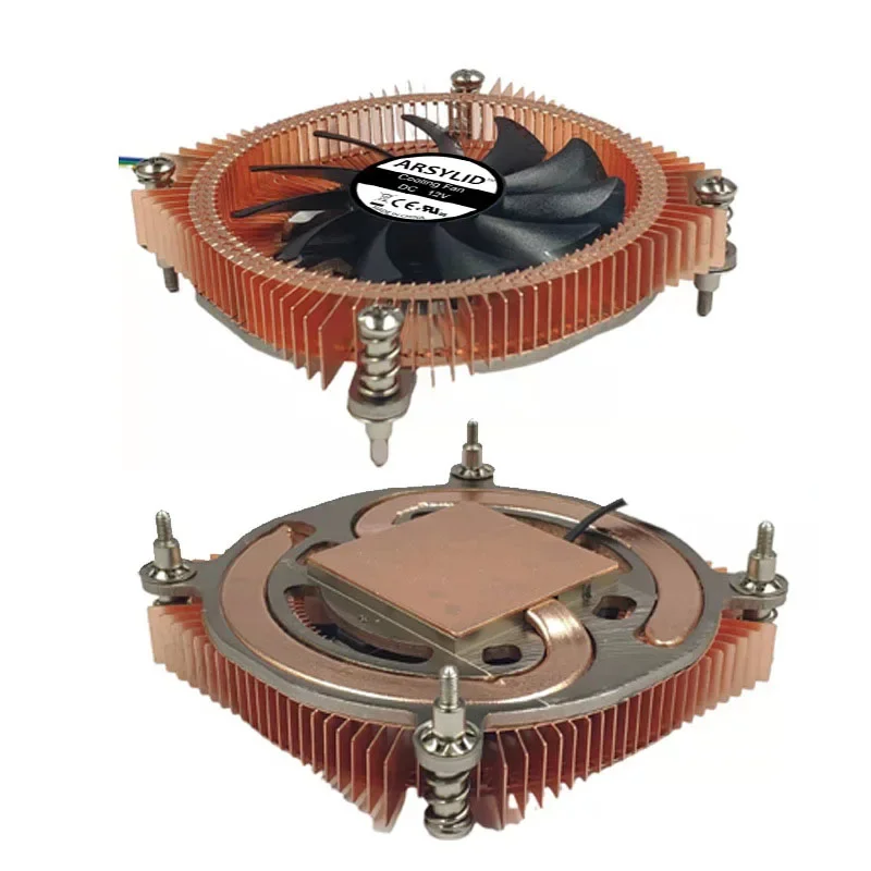 ARSYLID 19mm Ultra Slim CPU Radiator Pure Copper Base Fin Ultra-thin Heat Dissipation Cooling fan LGA1700 LGA1200 115x