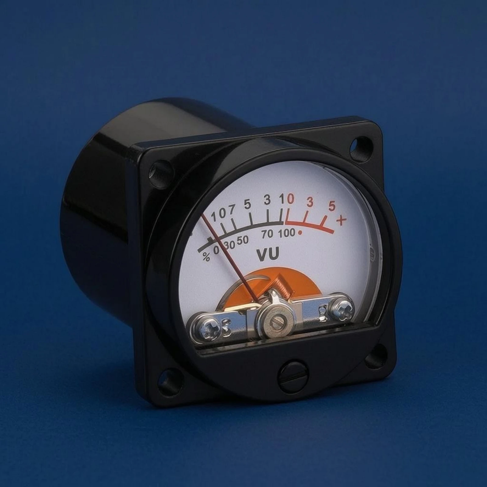 Audio Level Meter Backlit VU Panel Gauge with Clear Front and Mounting Holes for Sound Monitoring