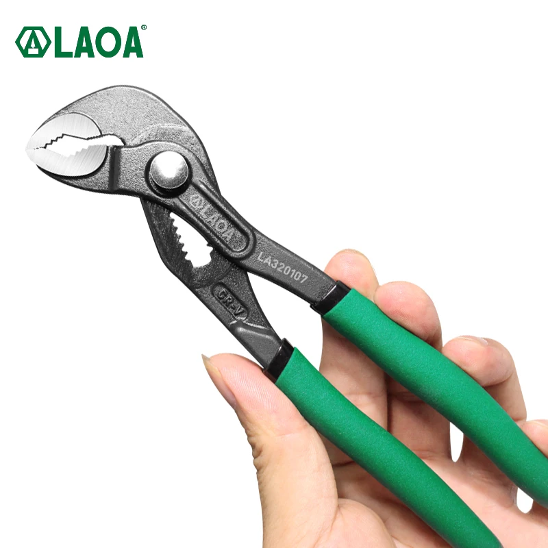 LAOA Quick Adjust Pump Pliers 7/10,V-Shaped Jaw Water Pump Pliers Pipe Clamp Gripping Tool for Plumbing Repair DIY
