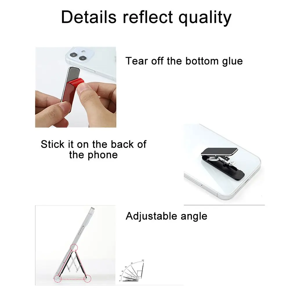 Material Adjustable Angle Foldable Mobile Phone Stand Mini Desktop Mount Holder Invisible