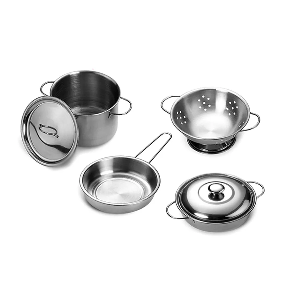 12Pcs Premium Hand-Polished Stainless Steel Mini Kitchen Set Children's Educational Cookware Simulation Cooking Tools Life