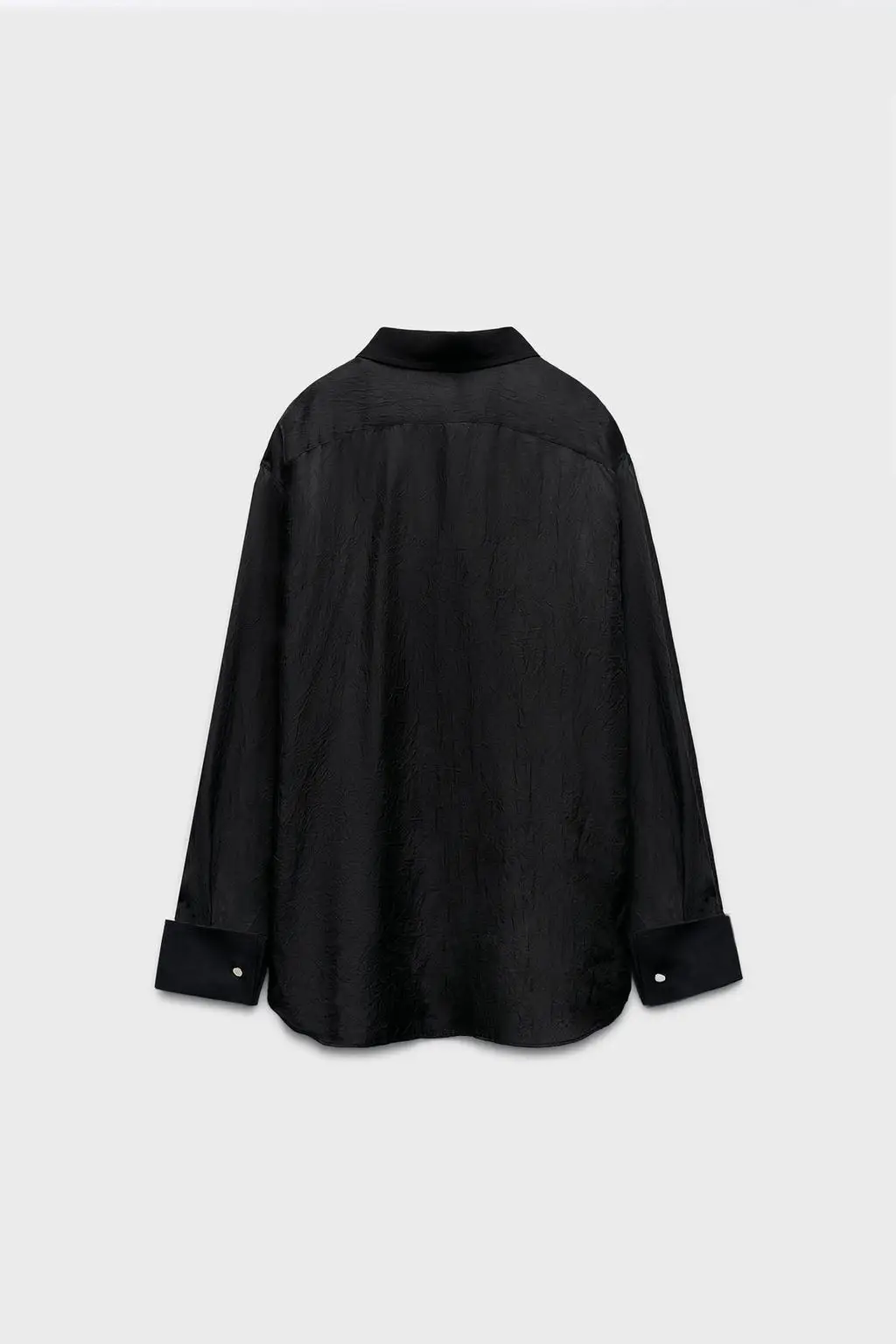 

Bla Casual Loose irt Women's Faion Autumn 2023 Folded Design Comfortable Top Commute Sle Long Sve Pure Color