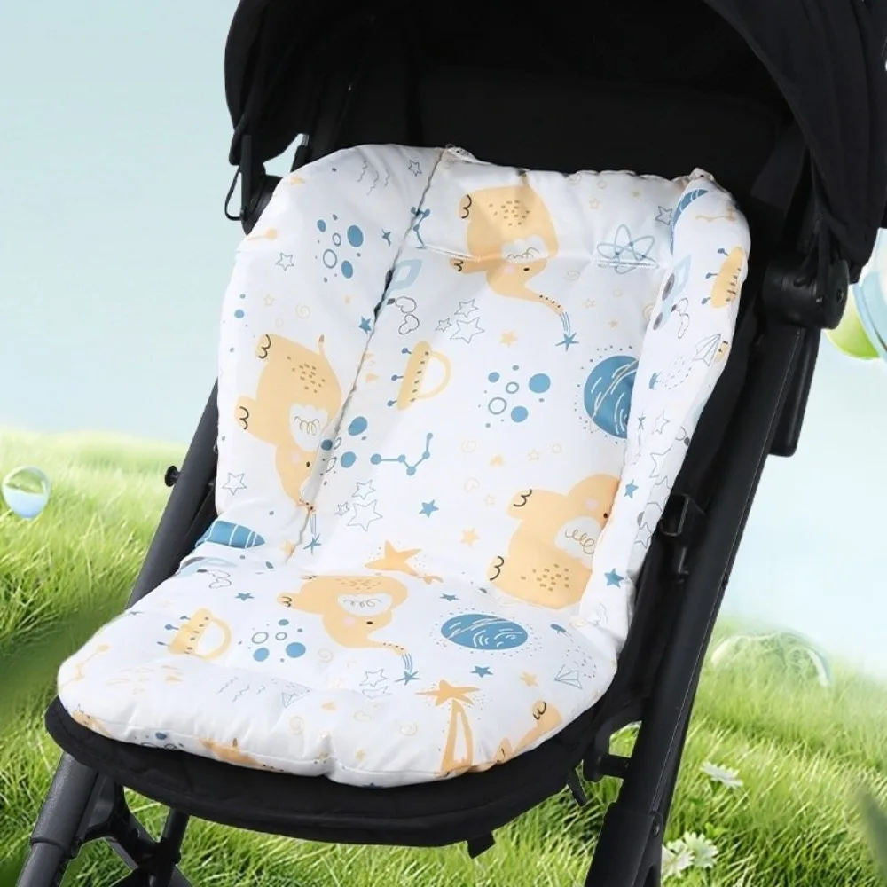 

Подушка для сиденья детской коляски из хлопкового материала с мультяшным рисунком, удобная, дышащая, для всех сезонов