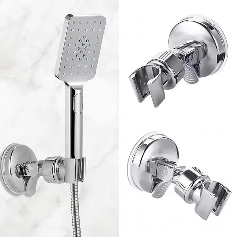 Shower Head Holder Universal 360 Degrees Adjustable Holder with Suction Cup Punch-Free Handheld Bracket Bathroom Accessory