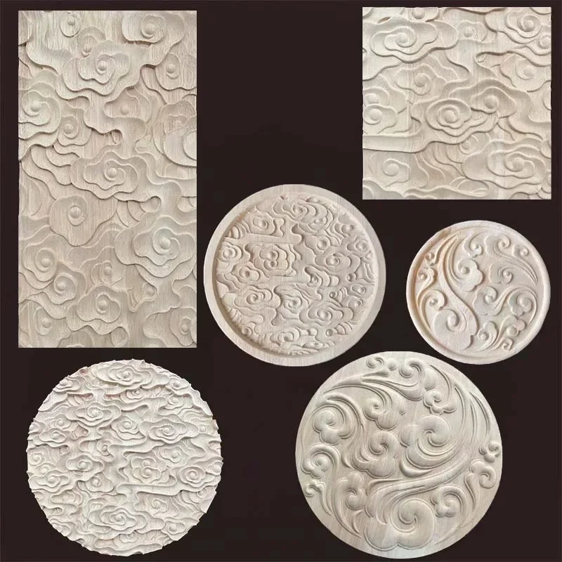 Wood Appliques and Onlays for Furniture Vintage Carved Wooden Designs for Cabinet Wall and Home DIY Decoration