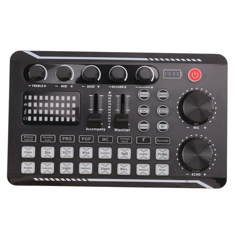 

Audio Mixer,Live Sound Card And Audio Interface With DJ Mixer Effects And Voice Changer,Podcast Production Studio