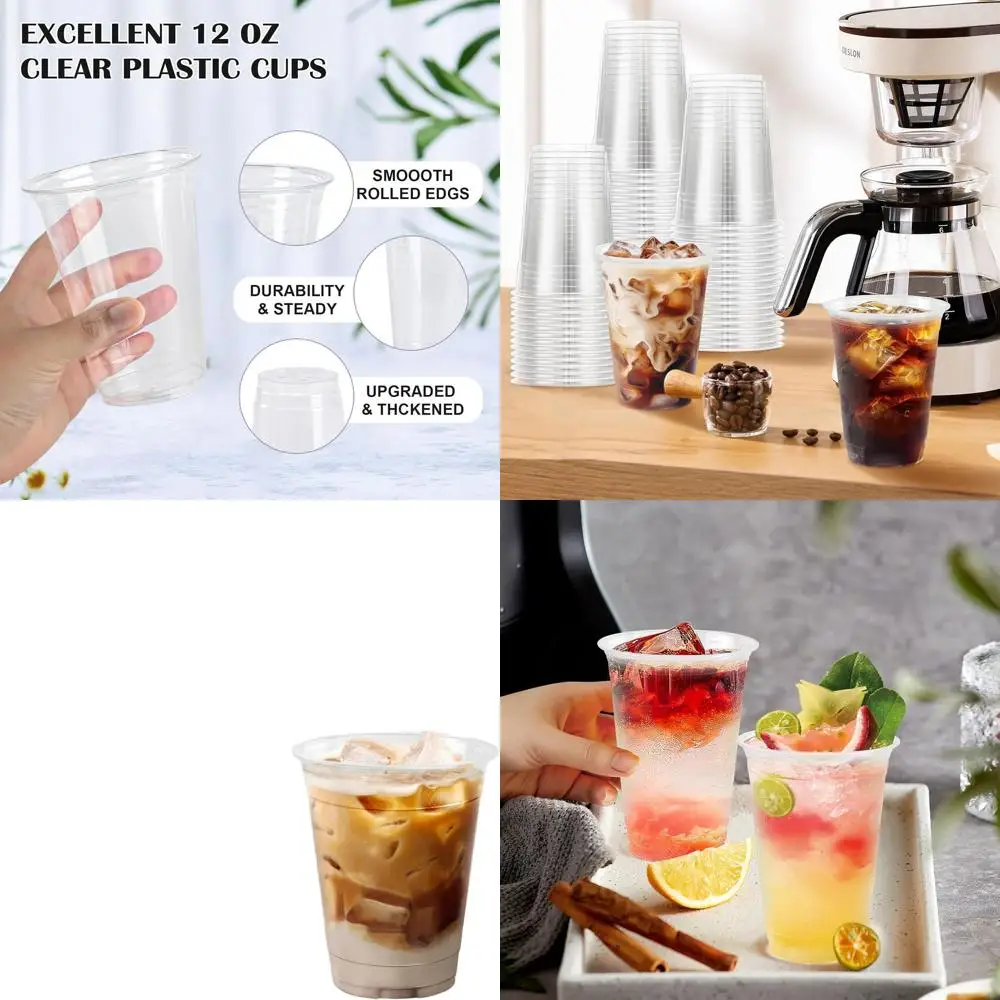 

1000 Count 12 oz Clear Plastic Cups - Strong, Disposable for Parties and Weddings