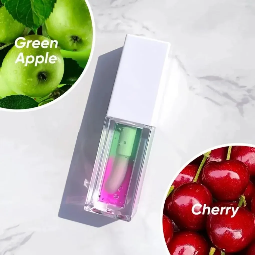 5ml Lip Plumper Oil New Upgrade Dual Color Plant Fruit Lip Care Gloss Private Label Custom Logo Vegan Makeup Wholesale