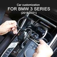 For BMW 3 Series G20 G28 2019 2020 202 ABS  Carbon Fiber Sticker Auto Gear Shift Water Cup Holder Panel Cover 자동차용품