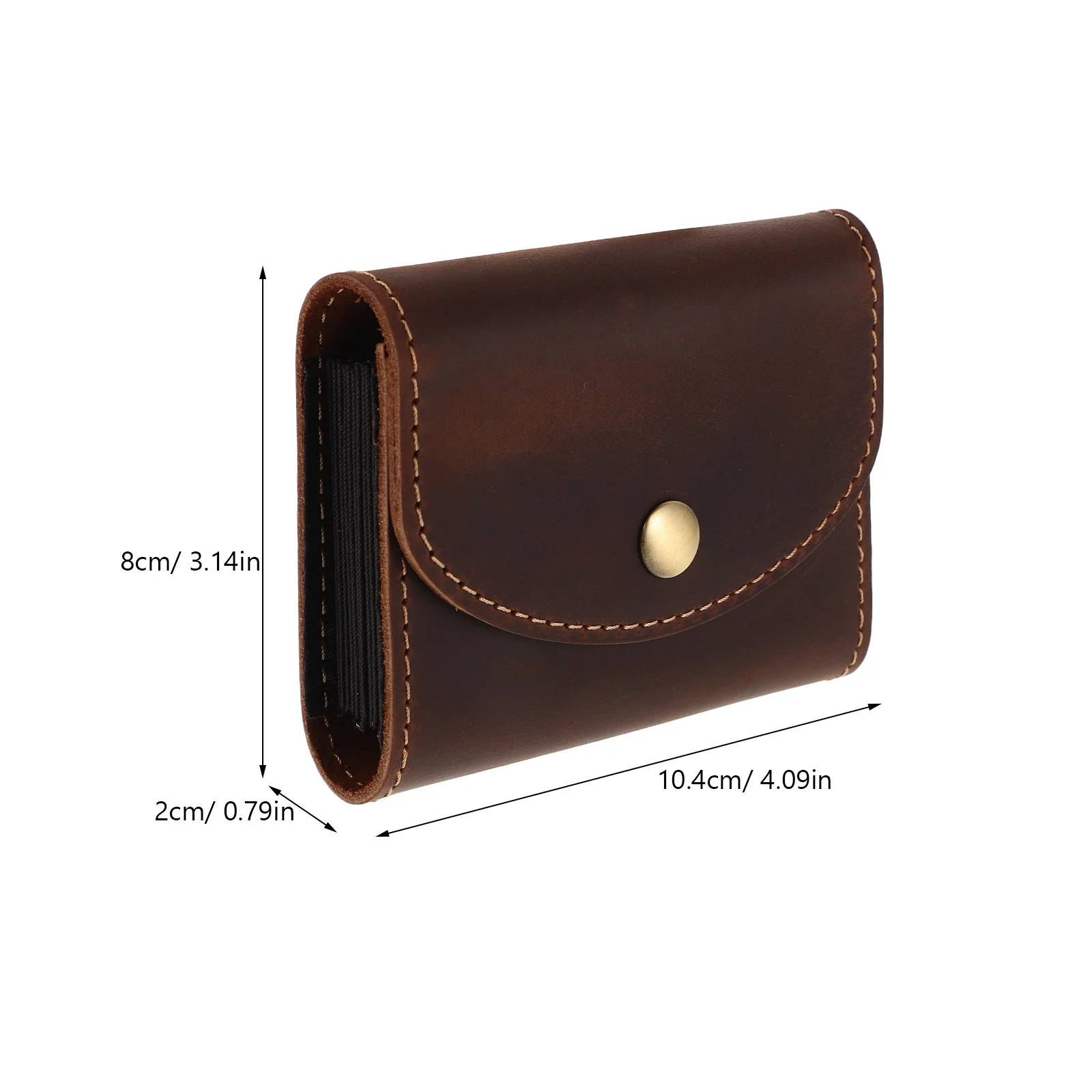 Accordion Card Holder for Men Made of Cowhide Large Capacity Multiple Slots Credit Id Business Cards Organizer Snap Closure