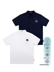 Kohibear Coffee Bear Series Embroidered Logo Men's Casual Cotton Short Sleeve  Shirt Summer Leisure White  Top