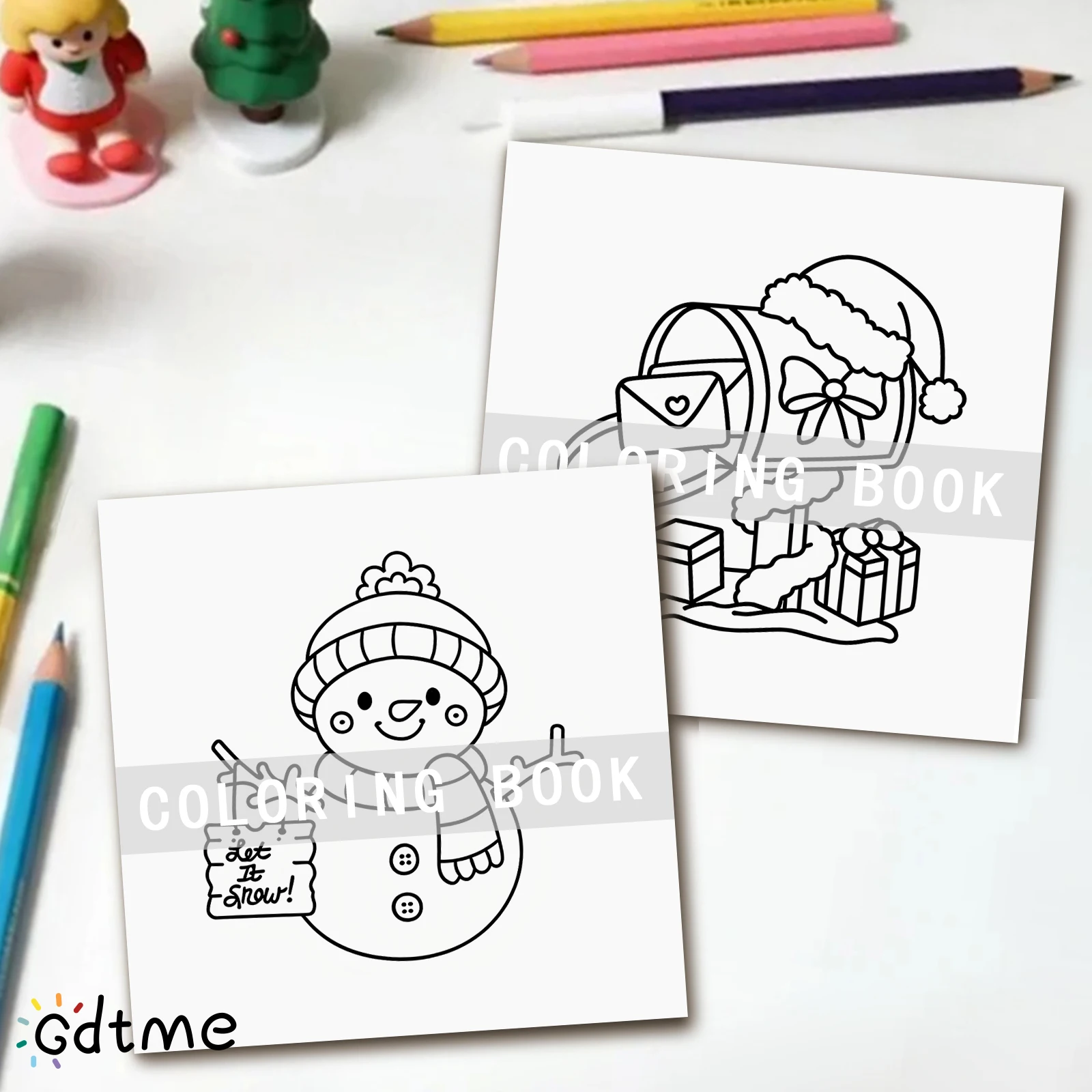 Gemütliches Mädchen-Weihnachtsbuch, süßes und einfaches Malbuch für Erwachsene, süßes Zeichenbuch, perfektes Geschenk für Party und Geburtstag – Detail 7