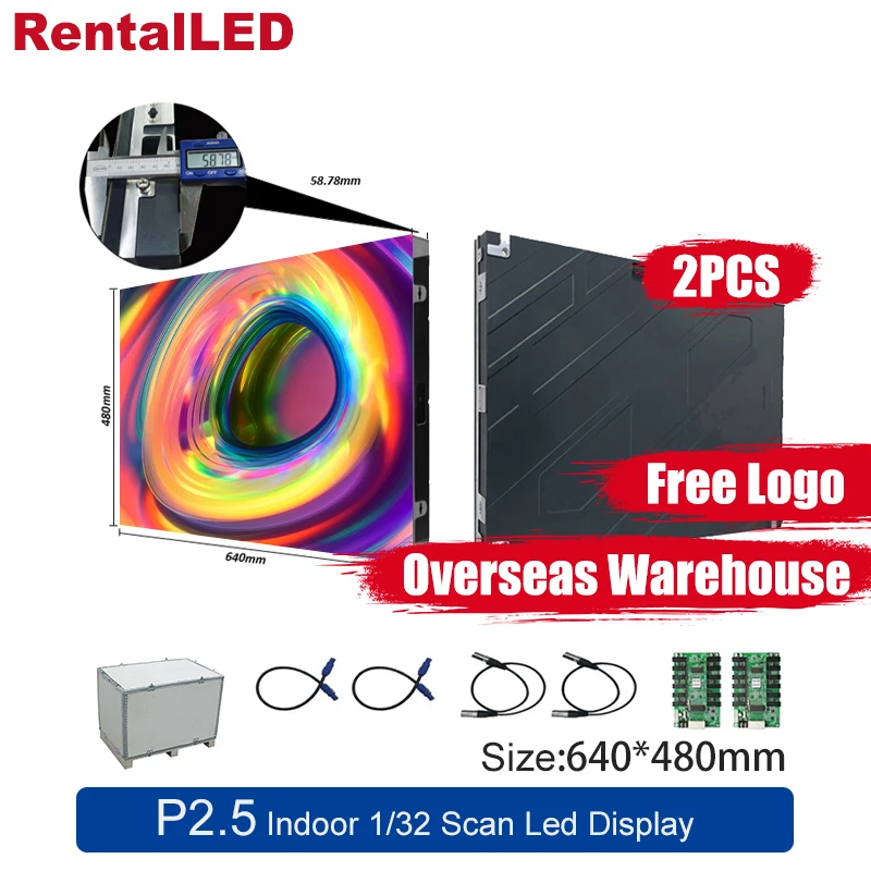 

RentalLED LED Video Panel Indoor P2.5 640mm×480mm Full Color Small Pixel High Refresh Advertising Background Led Screen Wall