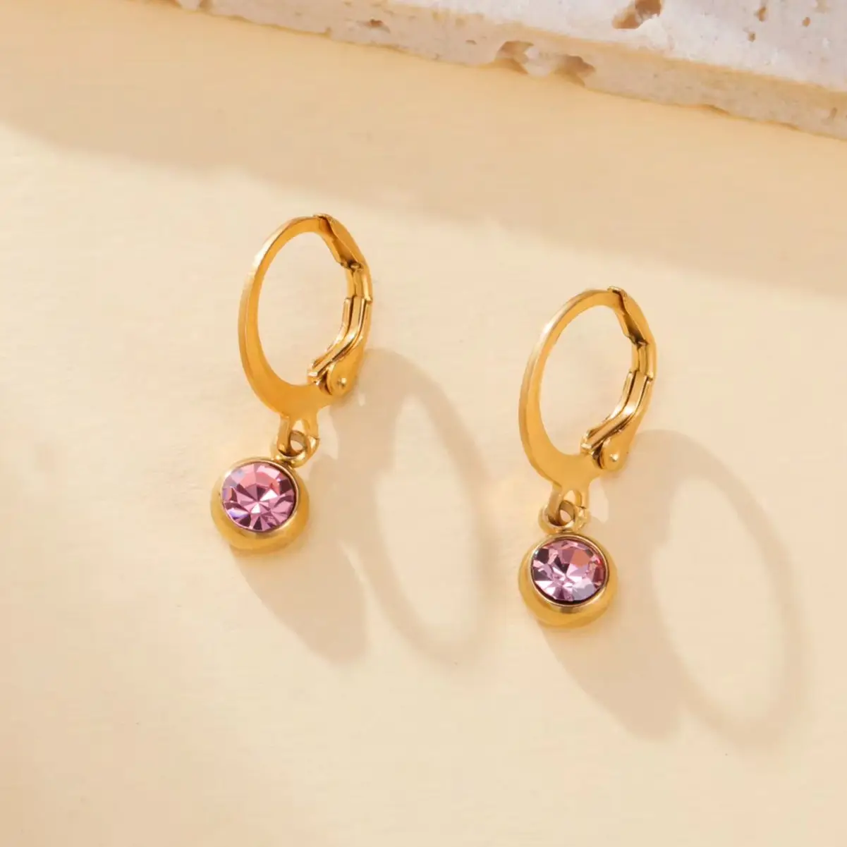 Geburtsstein Klare Zirkon-Ohrringe Edelstahl 12 Monate Tropfenohrringe für Frauen Mädchen Schmuck Trend 2026 Geburtstagsgeschenke Neu
