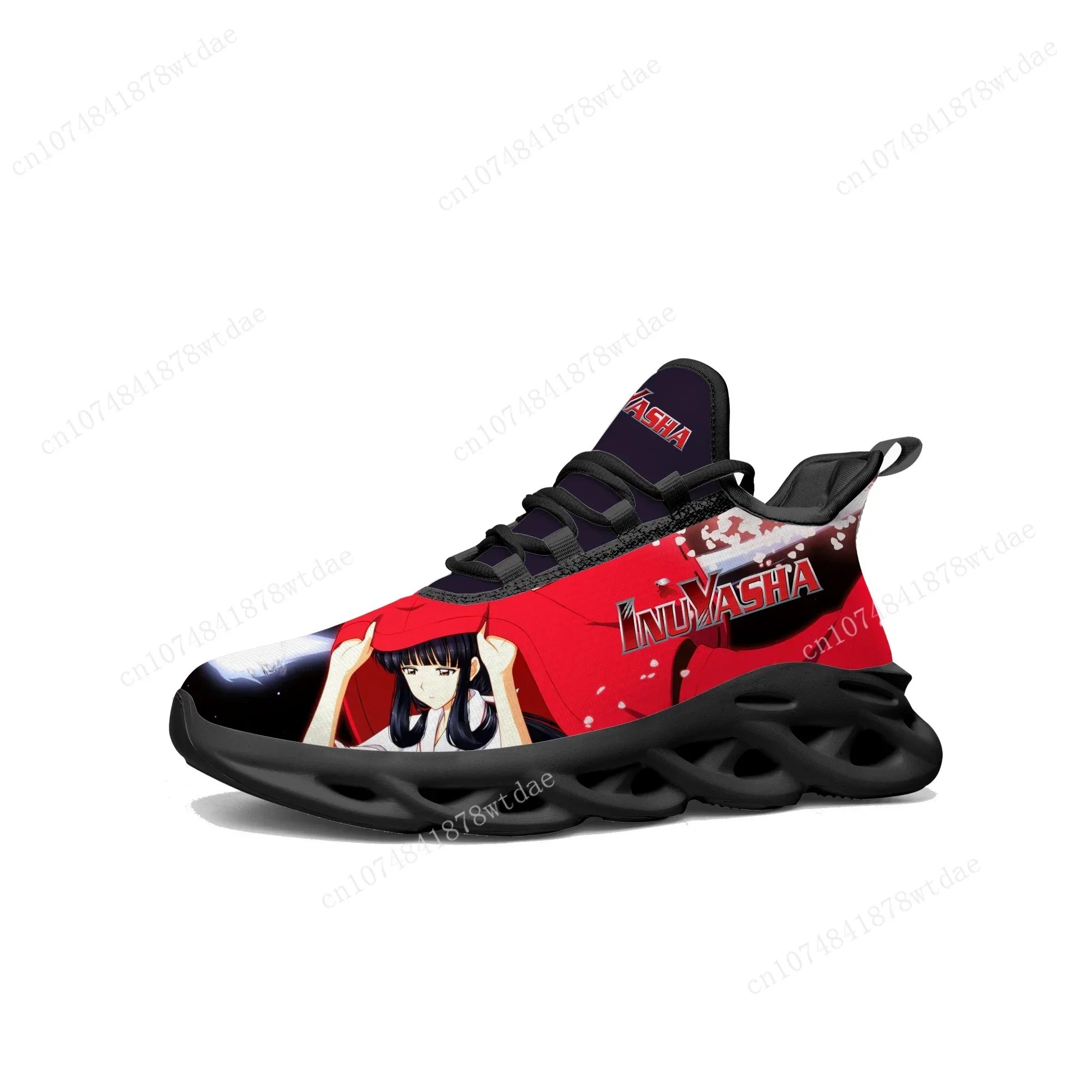 Kikyo Flats Sneakers Mens Womens Teenager Sports Running Shoes High Quality Inuyasha Anime Cartoon Custom Lace Up Mesh Footwear