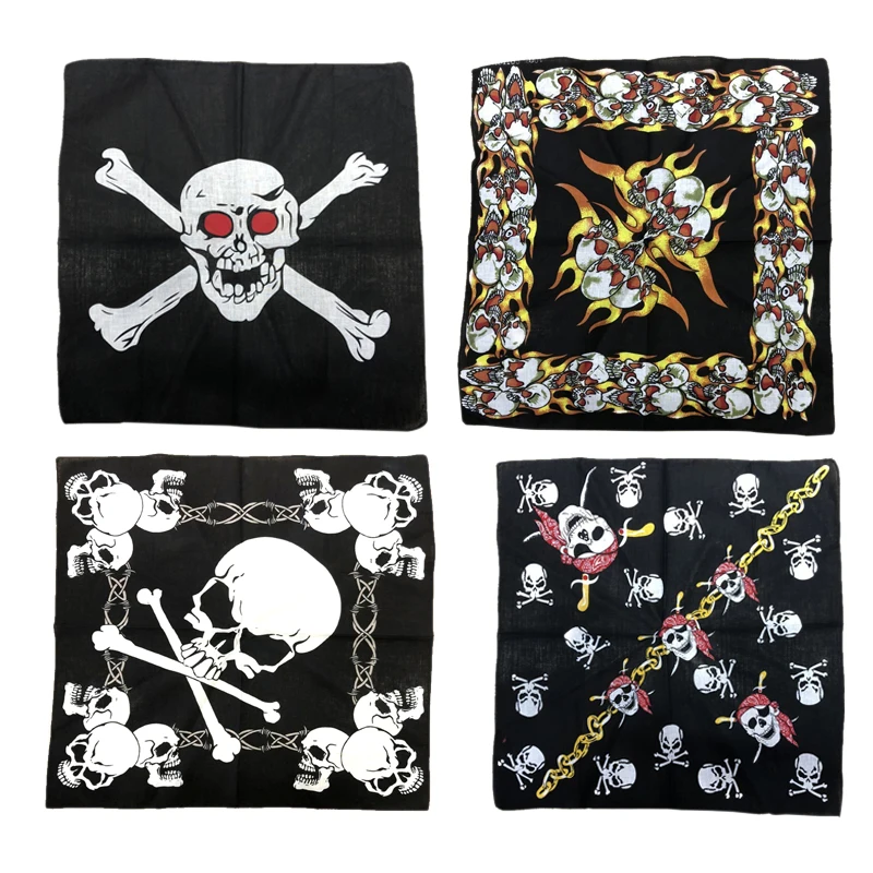 1~10PCS Eye-catching Handkerchief Versatile Use Durable And Stylish Skull Scarf Fashion Statement Popular Breathable Cotton