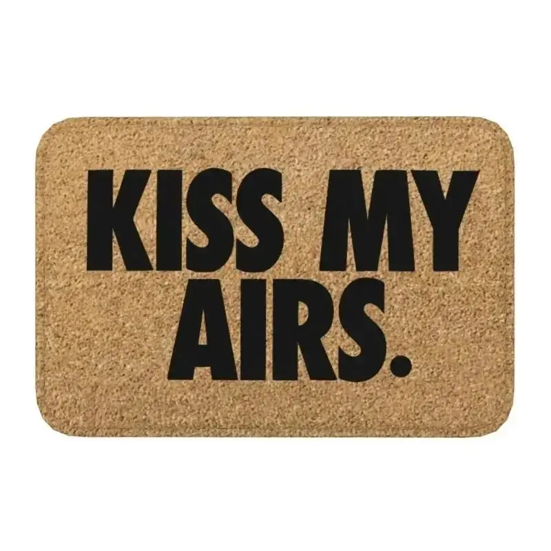 Kiss My Airs Letter Printed Entrance Door Mat Non-Slip Indoor Outdoor Home Decor Carpet Living Room Kitchen Bedroom Bath Rugs