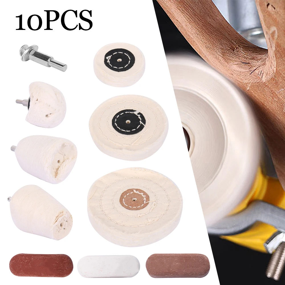 4-10Pcs Polishing Wheel Cloth Car Polishing Pads for Dril Buffing Pad T-Shaped Wheel Grinding Head For Grinder Power Tool Access