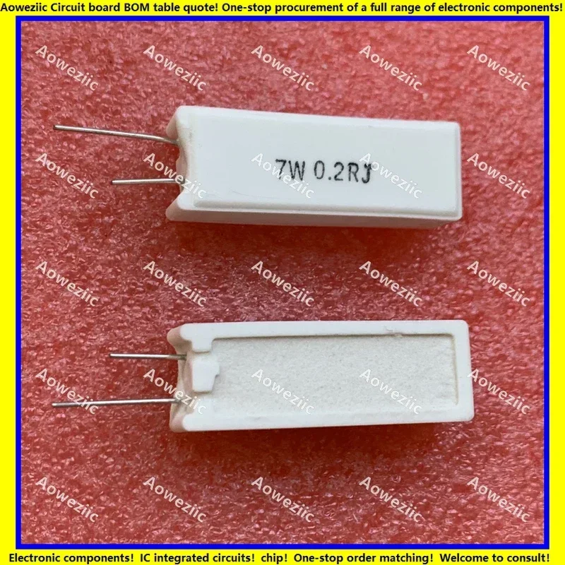 10Pcs/Lot 7WR2J 7W0.2ΩJ RX27-5 SQM Vertical Cement Resistance 7W0.2ohm 7W0.2RJ Ceramic Resistance Precision ±5% Power Resistance