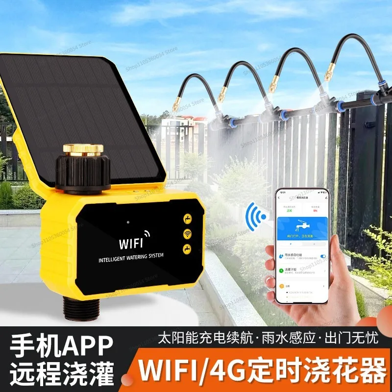 For Solar Mobile Phone Remote Wifi Timing Automatic Watering Spraying Atomization Adjustable Universal Garden Watering Artifact