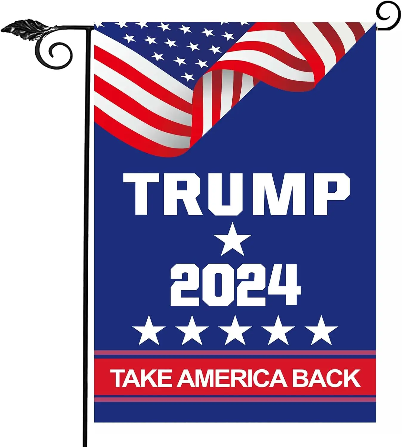 Trump 2024 Garden Flags Take America Back 12x18- President 2024 Trump Yard Flag Double Sided Small Blue Banners for Outside Yard