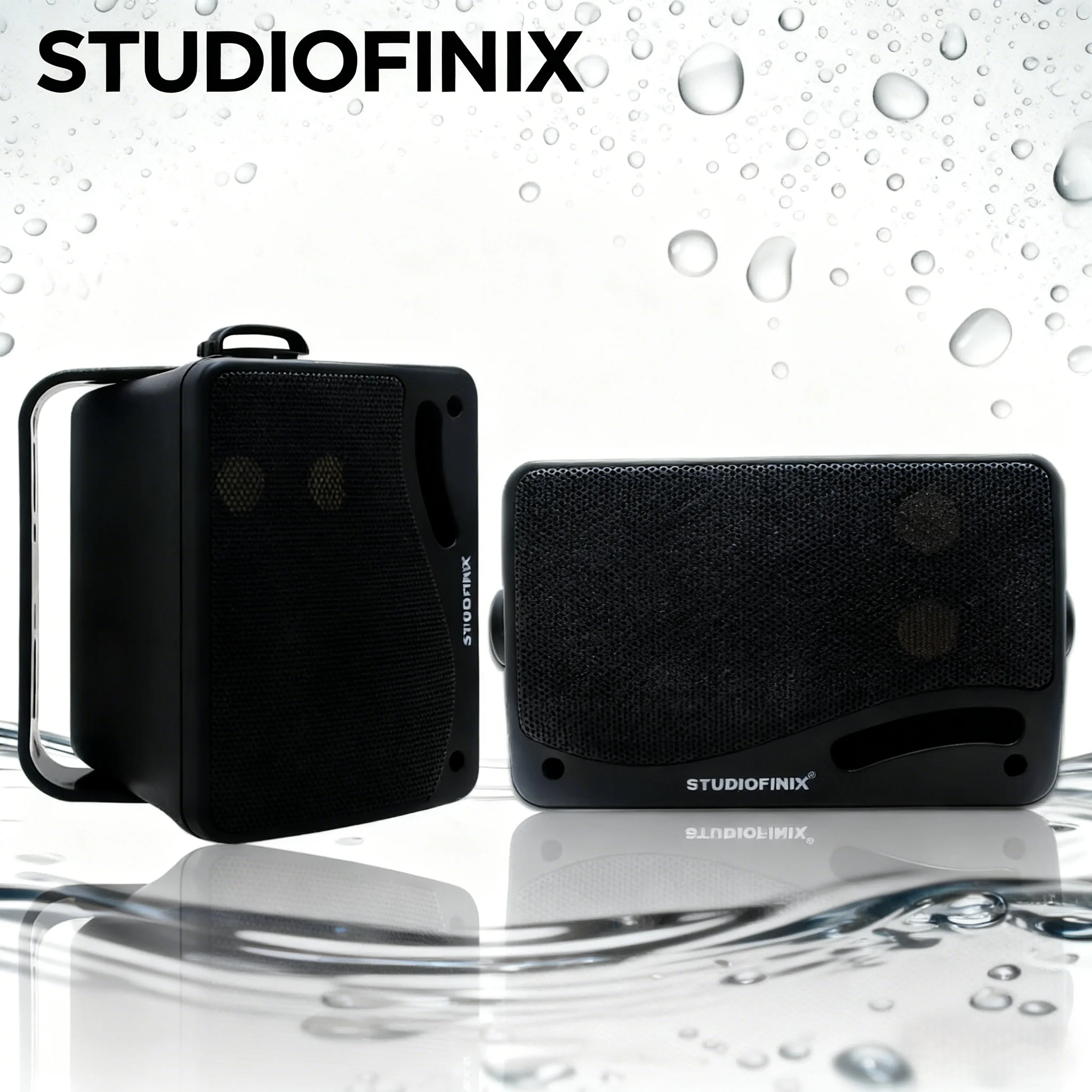 STUDIOFINIX 3.5 inch 200W Passive 3-Way Outdoor Speakers Clear Sound Wired - Weatherproof Wall Mount for Patio Marine Boat 2PCS