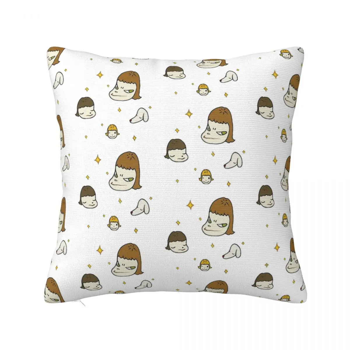 Head Nara And Dog Polyester Cushion Cover Yoshitomo Nara Bedroom Office Decorative Washable Coussincase