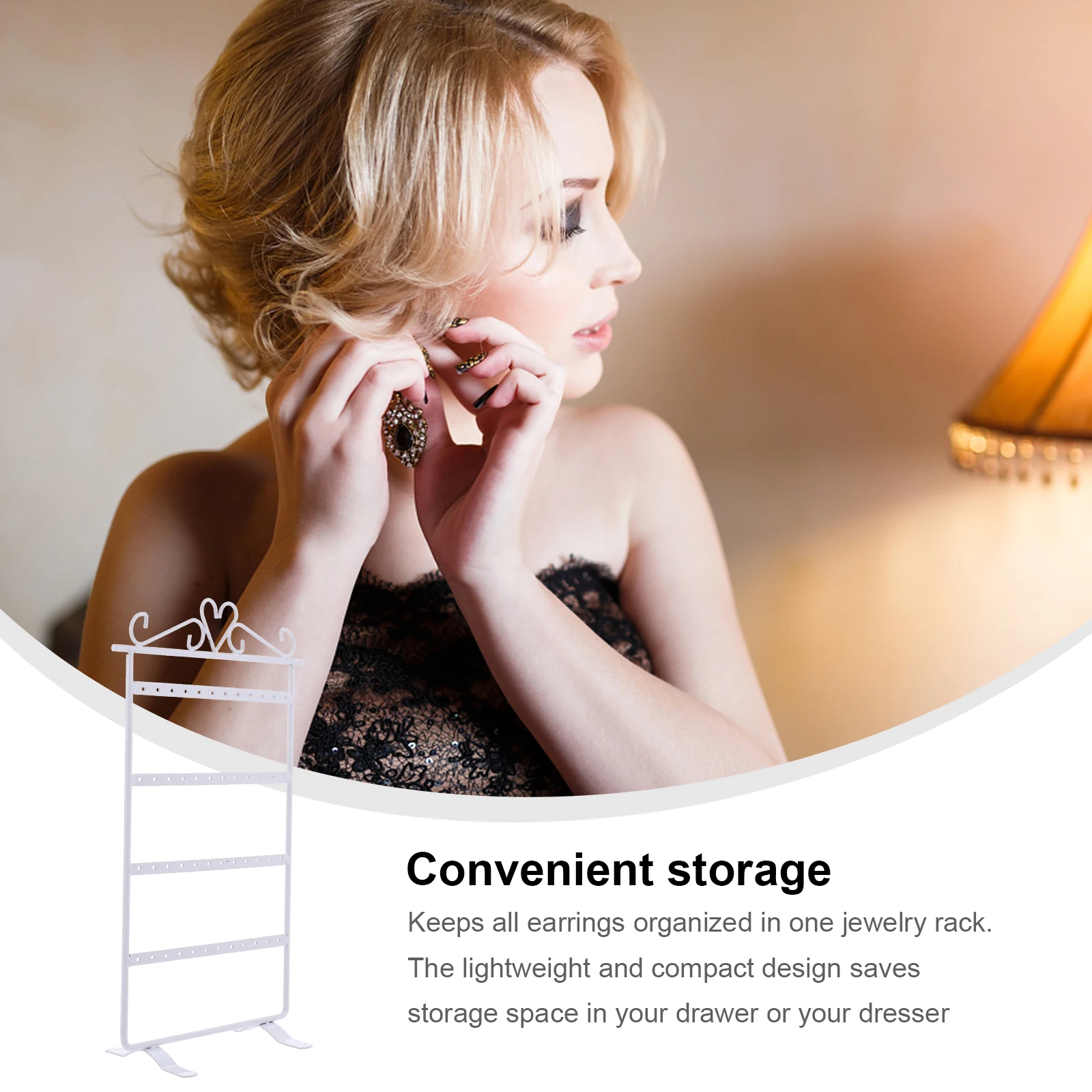 

48 Holes Earring Rack Stand Iron Anti Rust Practical Creative Jewelry Storage Holder Display Tower For Bedroom Dressing Table
