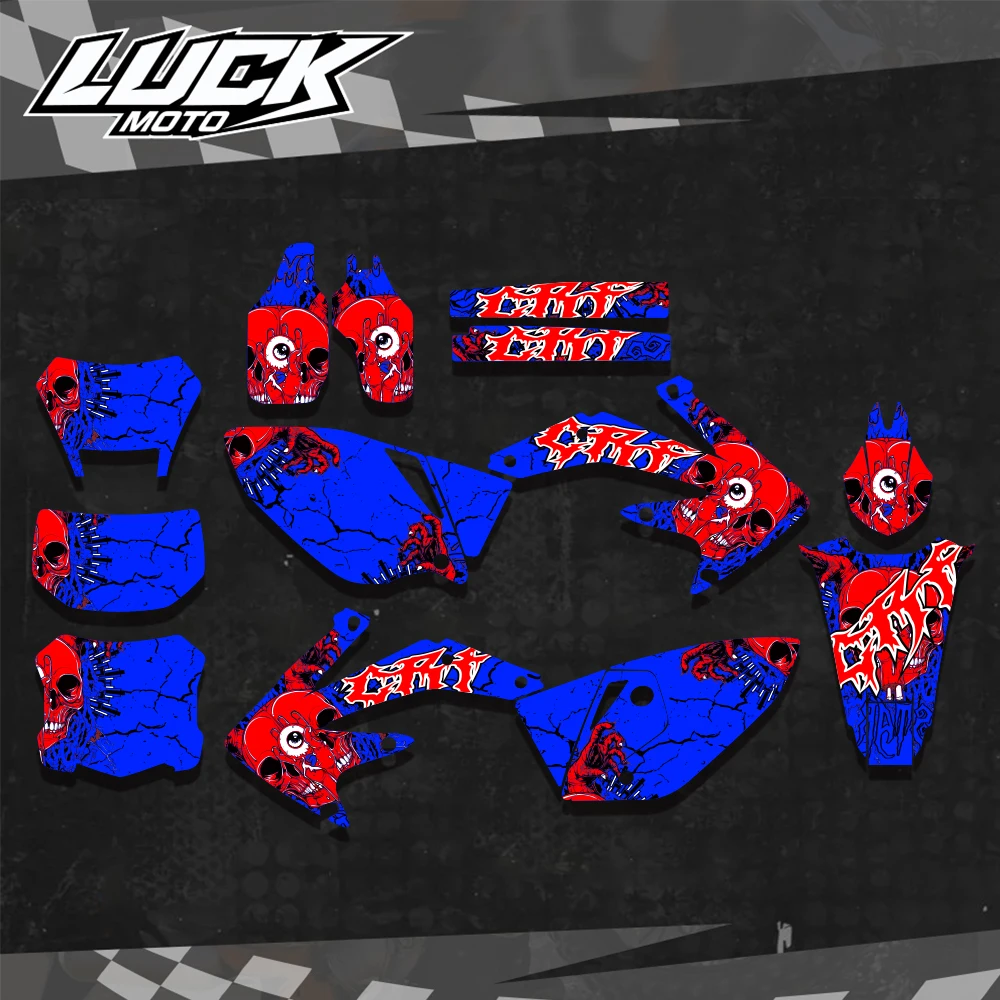

LUCKMOTO Team Graphic Background Decal And Sticker Kit For Honda CRF450X CRF 450X 450 X 4 Stroke 2004-2016 2011 2012 2013 2014
