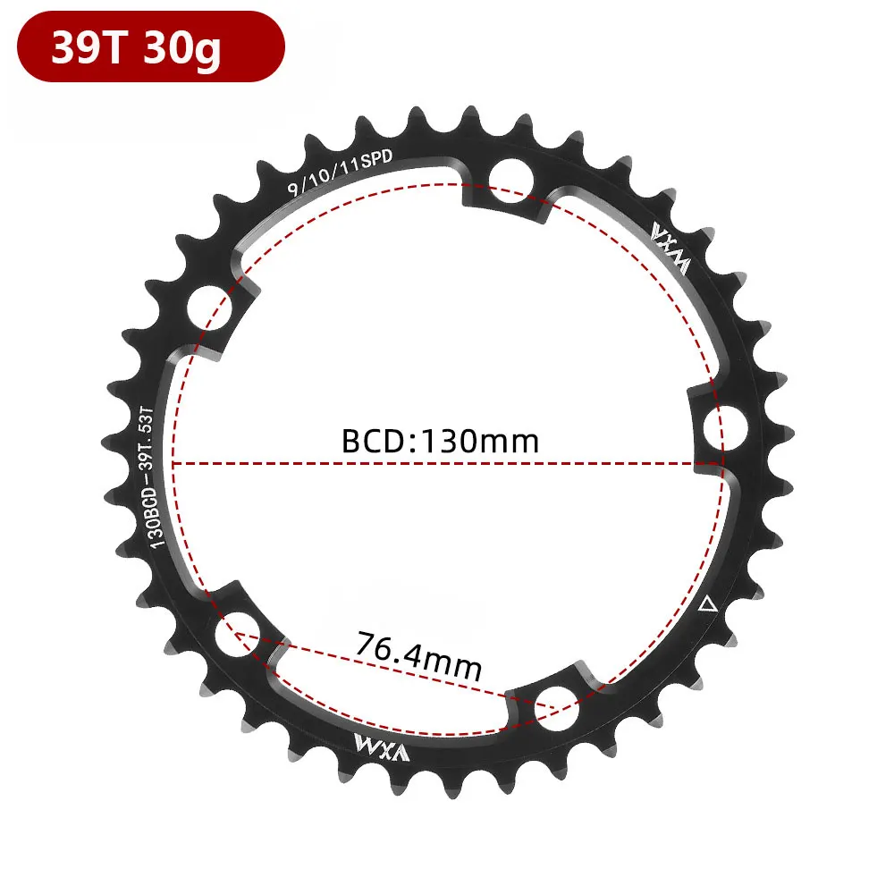 VXM Bicycle Double Chainring 130BCD 39T 53T 42T 55T 46T 56T Road Bike Crankset Riding Disc Aluminum Chainwheel Folding Bike Disc
