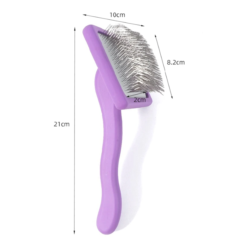 Pet Slicker Brush Slicker Brush For Removes Loose Hair, Tangles, Knots Best Grooming Brush For Professional Pet Dog Comb Purple