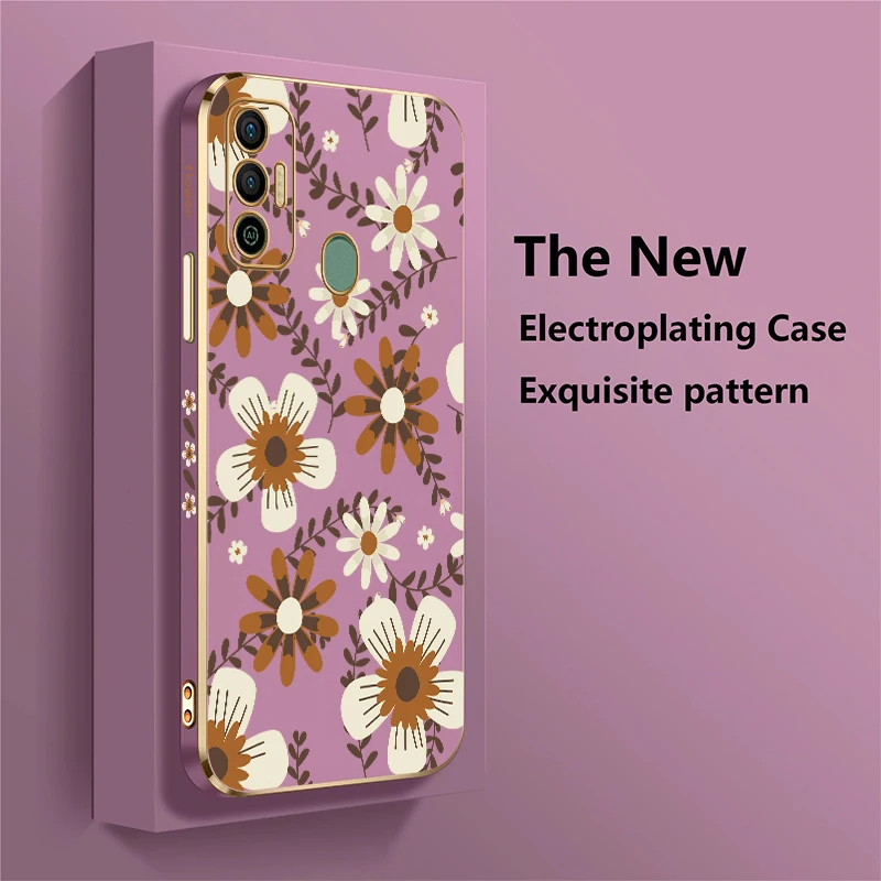 حافظة هاتف لهاتف انفينيكس تكنو سبارك 20 20C 7 8 10 Pro 8C 7T 5 Air 5 6 Go 2024 غطاء خلفي من السيليكون الناعم على شكل زهرة #3