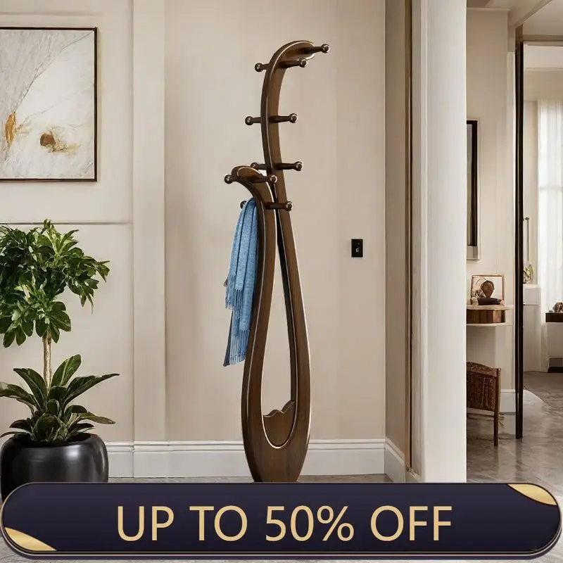 Solid Wood Clothes Rack Standing Entrance Hall Thickened Floor-standing Clothing Rack High Load-bearing Capacity Home Furniture
