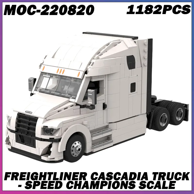 

1182PCS MOC-220820 Truck Head Building Blocks Connectable Container Trailer Model Bricks Educational DIY Toys For Children's