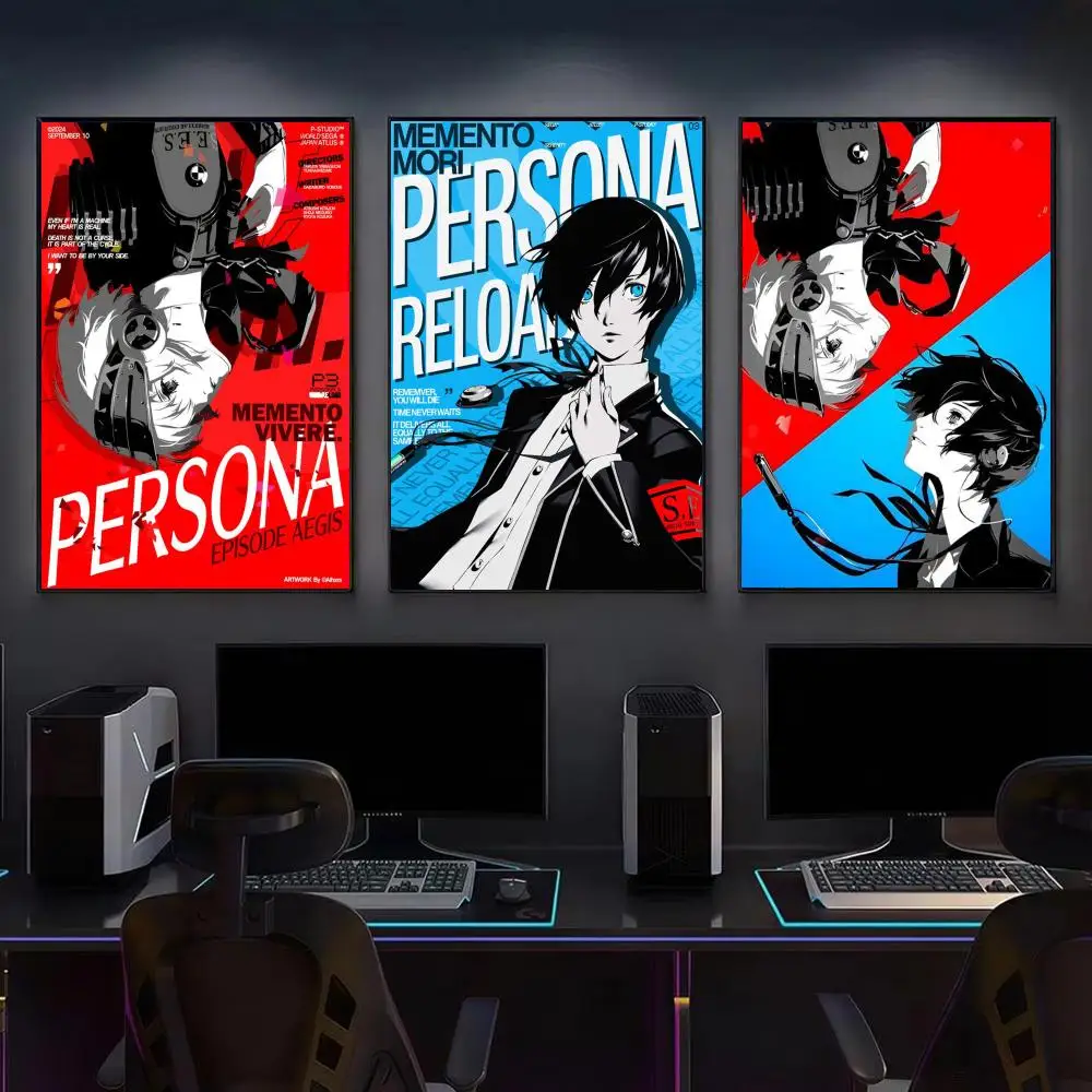 Game P-Persona 3 Reload Poster Modern Aesthetic Canvas Wall Art Poster Cool Room Stuff Bedroom Decor