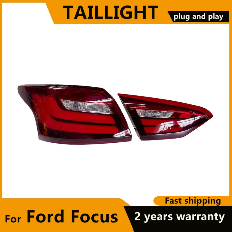 Tail Lamp for Ford Focus Tail Lights 2012 2013 2014 For Focus 3 Sedan LED Rear Lights DRL+Brake+Park+Signal Stop Fog lights