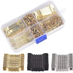 Golden Silver Black Sawtooth Picture Frame Hanger Hanging Photo Wall Oil Painting Mirror Saw Tooth Hooks with Screws