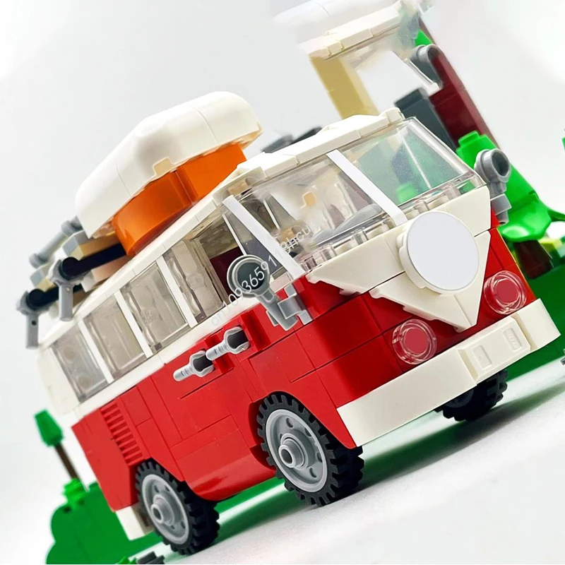 344 pièces MOC voiture du peuple T1 camping-car Van City Champions inspirant Architecture créative blocs de construction pour enfants cadeau de noël
