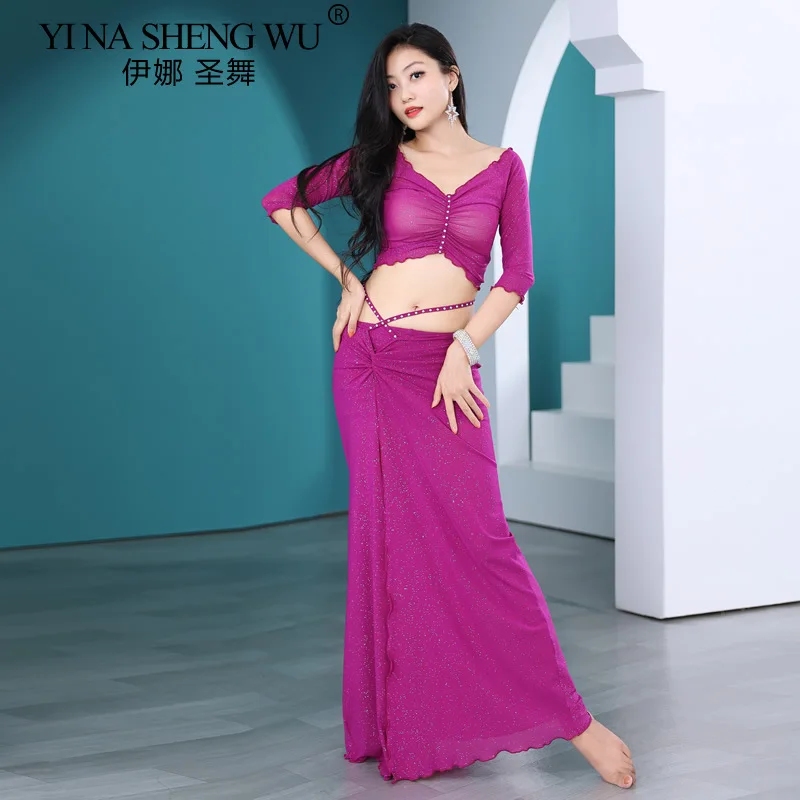 

Акробатический костюм для танца живота, женский новый костюм, осенний костюм феи для восточного танца, сексуальная длинная юбка для начинающих