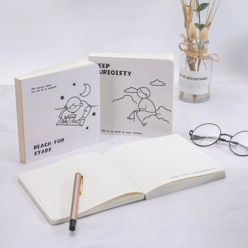 Bview Art 14.8*14.8cm Notebook small white handbook simple ins wind girl heart diary thickened square