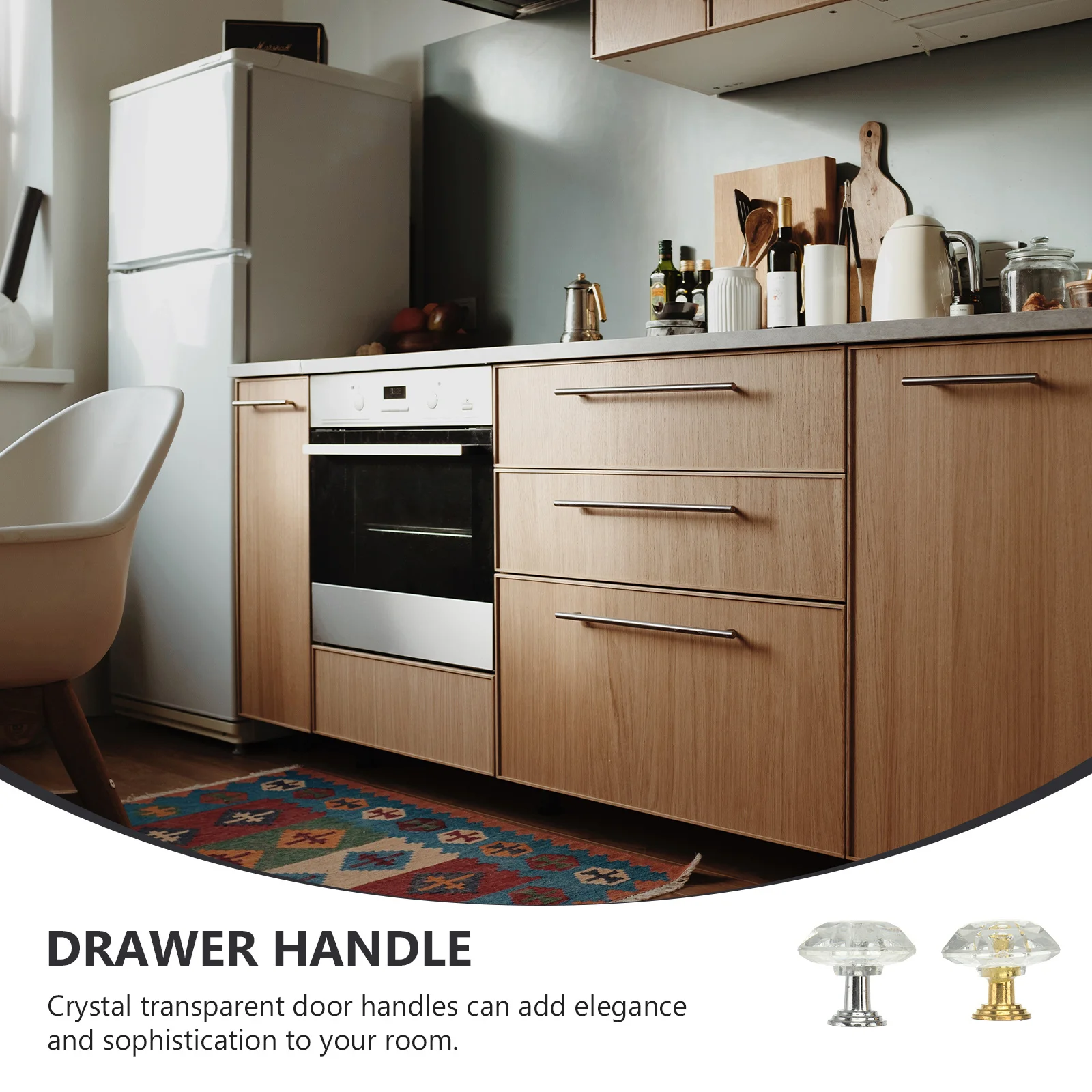 

16pcs Crystal Door Handles Transparent Acrylic Knobs For Cabinet Drawer Wardrobe Furniture Decor Household Hardware Replacement