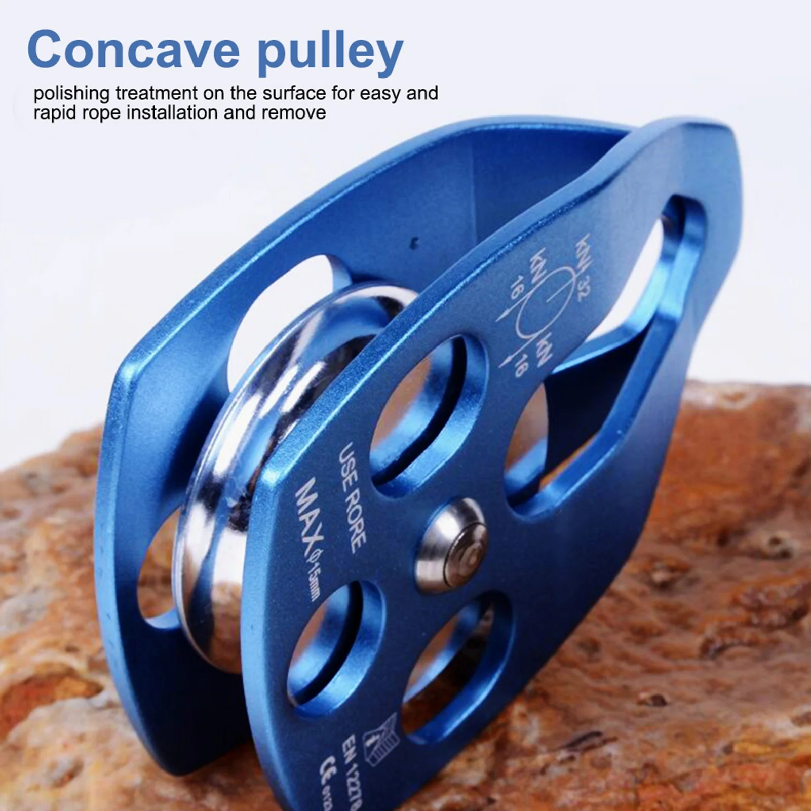 Climbing Pulley Outdoors Climbing 32KN Pulley Single Sheave with Swing Plate Pulley Rope Pulley Swing Plate Pulley