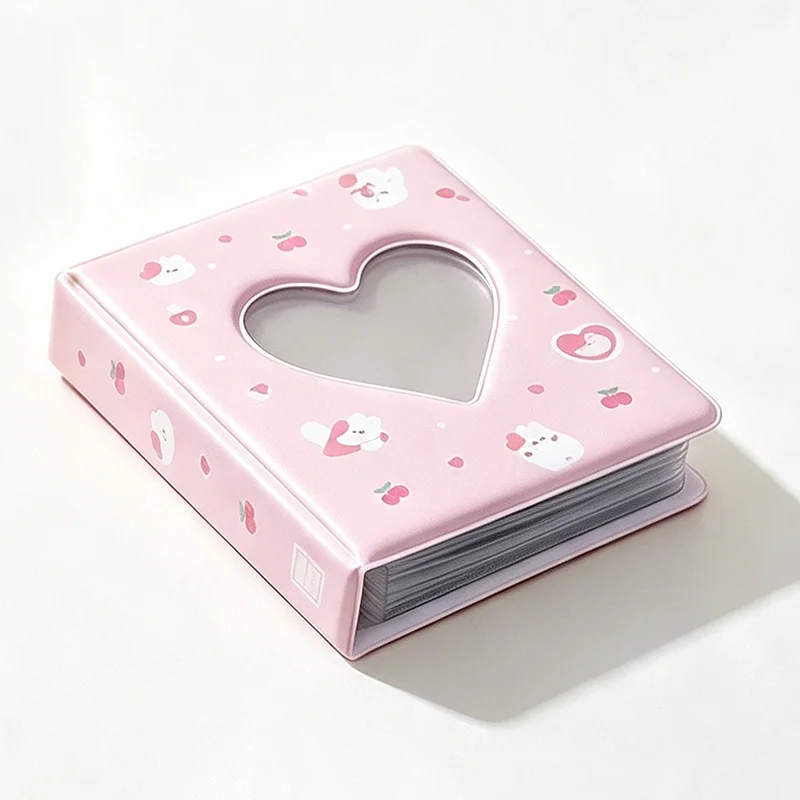 1pc Cute Bear Photo Album 3 Inch Love Heart Hollow Picture Storage Case Kpop Card Binder Name Card Book Photocard Holder view 6