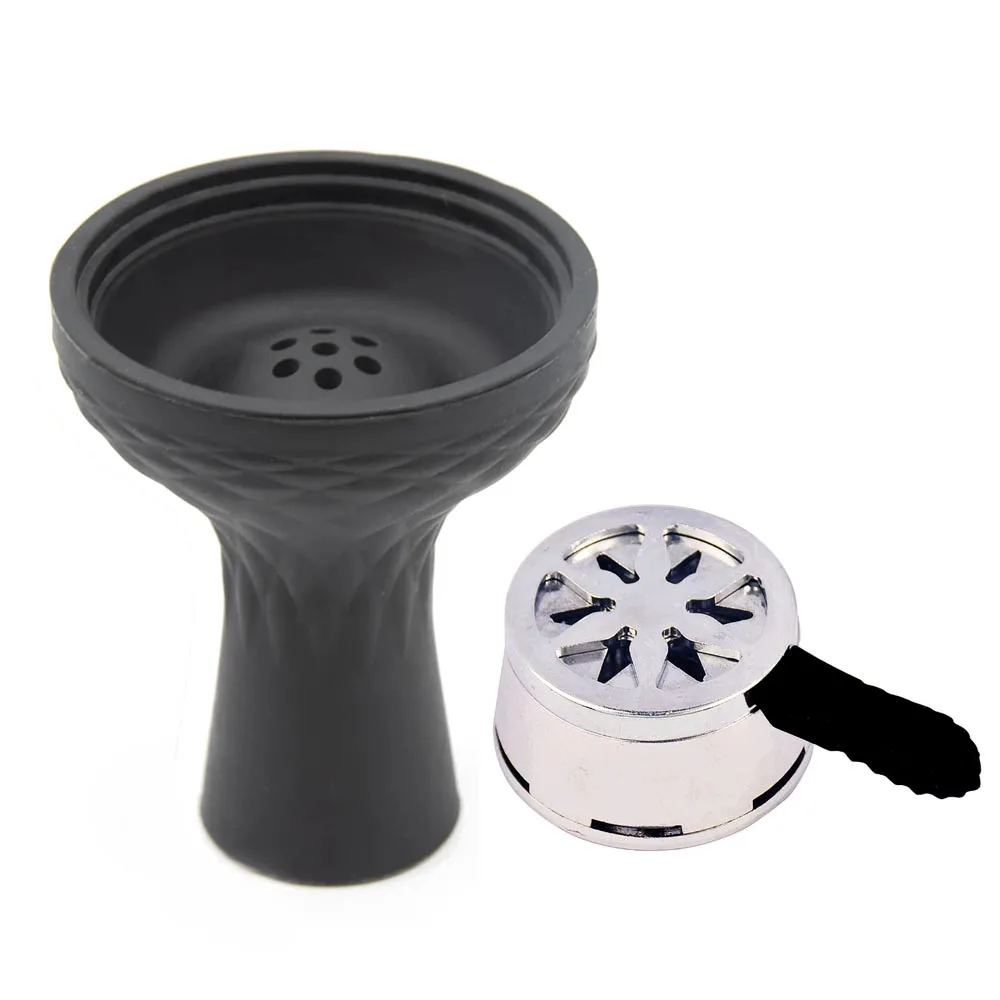 Silicone Hookah Bowls with Charcoal Holder Shisha Head Heat Management System Chicha Narguile Sheesha Accessories