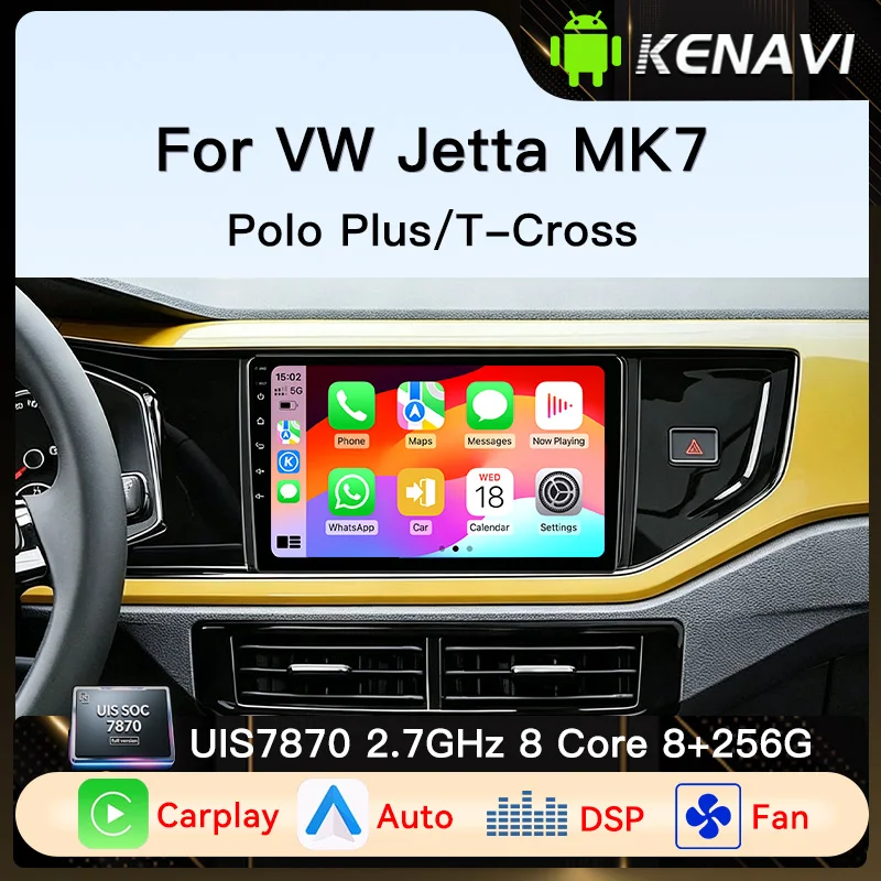 UIS7870 6nm 2.7GHz puce haute vitesse sans fil CarPlay Android Auto autoradio stéréo pour Volkswagen VW Polo Plus Jetta MK7 T6 Passat B8 T ROC Cross MQB lecteur multimédia central Intelligent