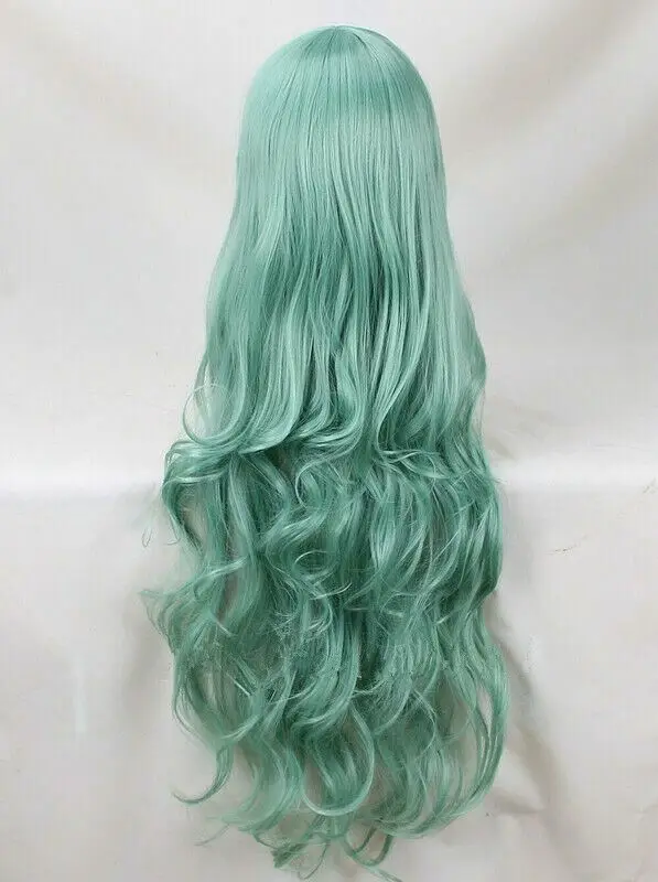 For Cosplay My Hero Academia Deku Izuku Midoriya Female Long Green Wavy Wig