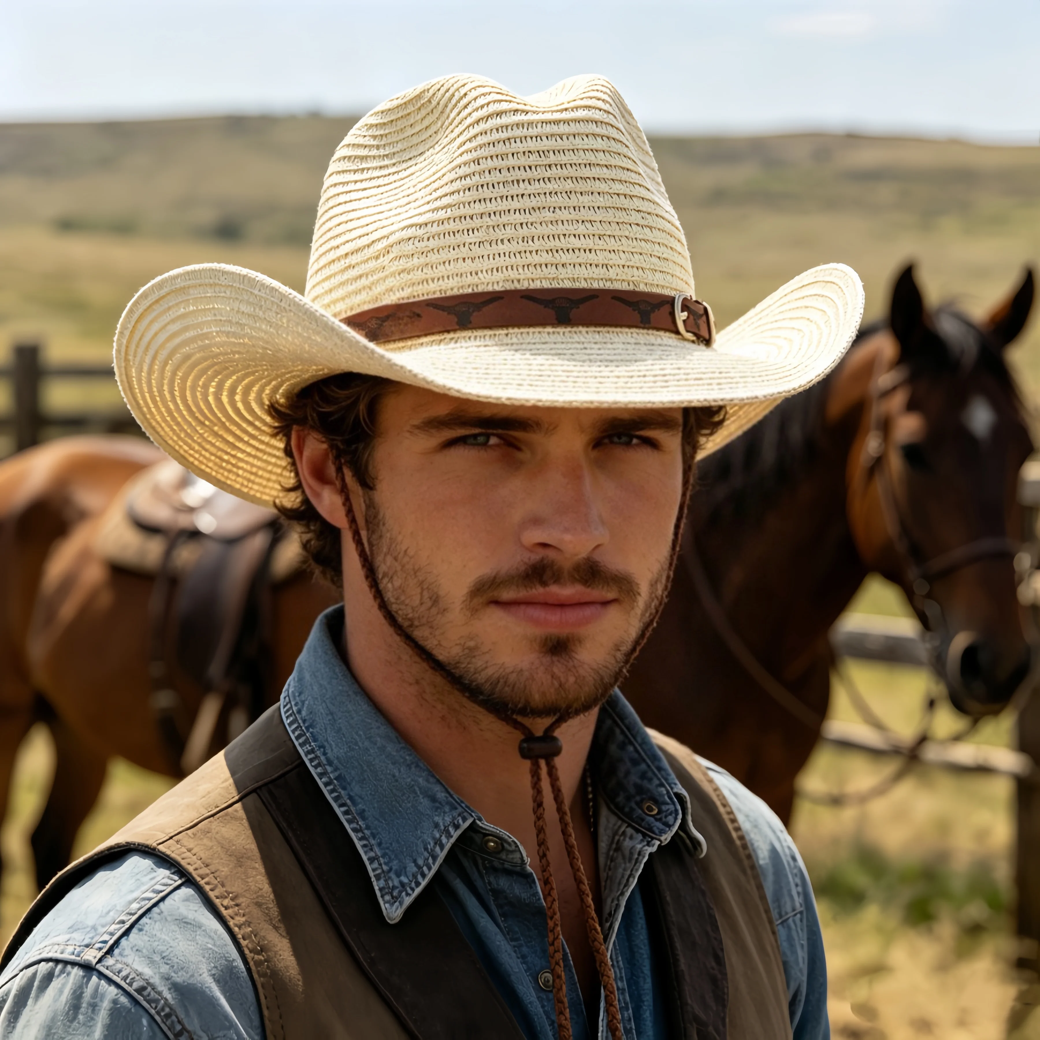 Retro Western Cowboy Straw Hat - Cowboy Hat Straw 评论和价格