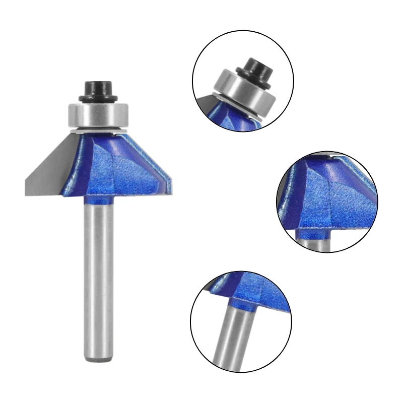 NXWIND 6MM 6.35MM Shank Chamfer Router Bit Router Bit Woodworking Milling Cutter For Wood Bit Face Mill