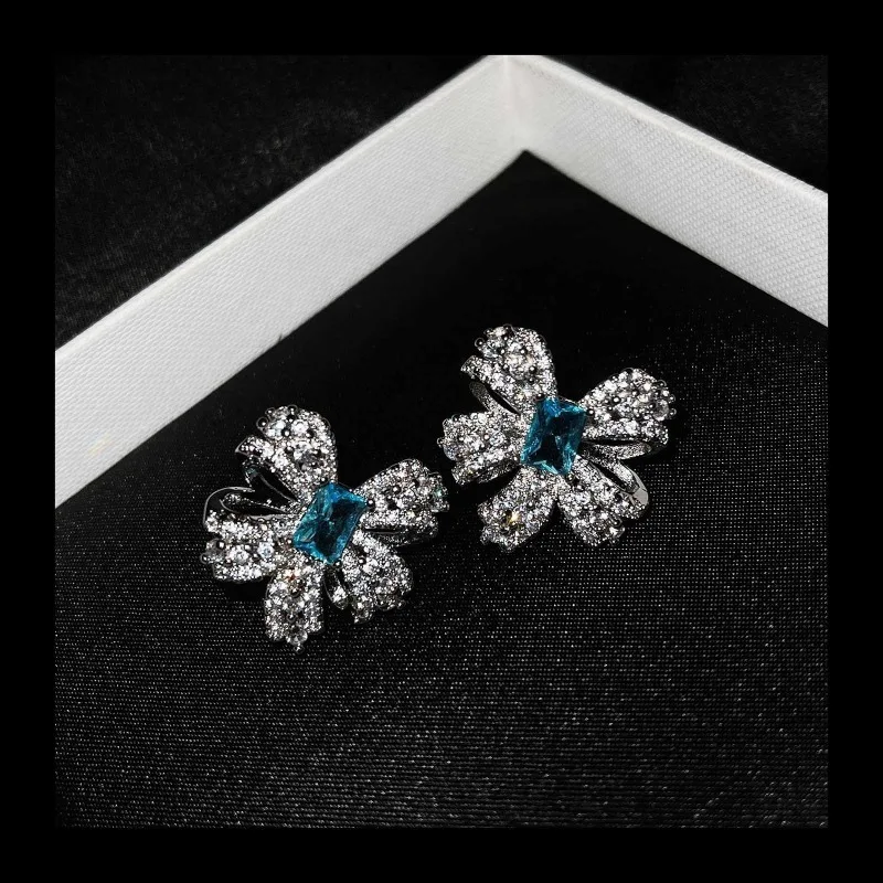 يوصي Xiaohongshu هوت كوتور مجوهرات الفراشة مجموعة تقليد التوباز الطبيعي القوس قلادة حلقة وأقراط. #3